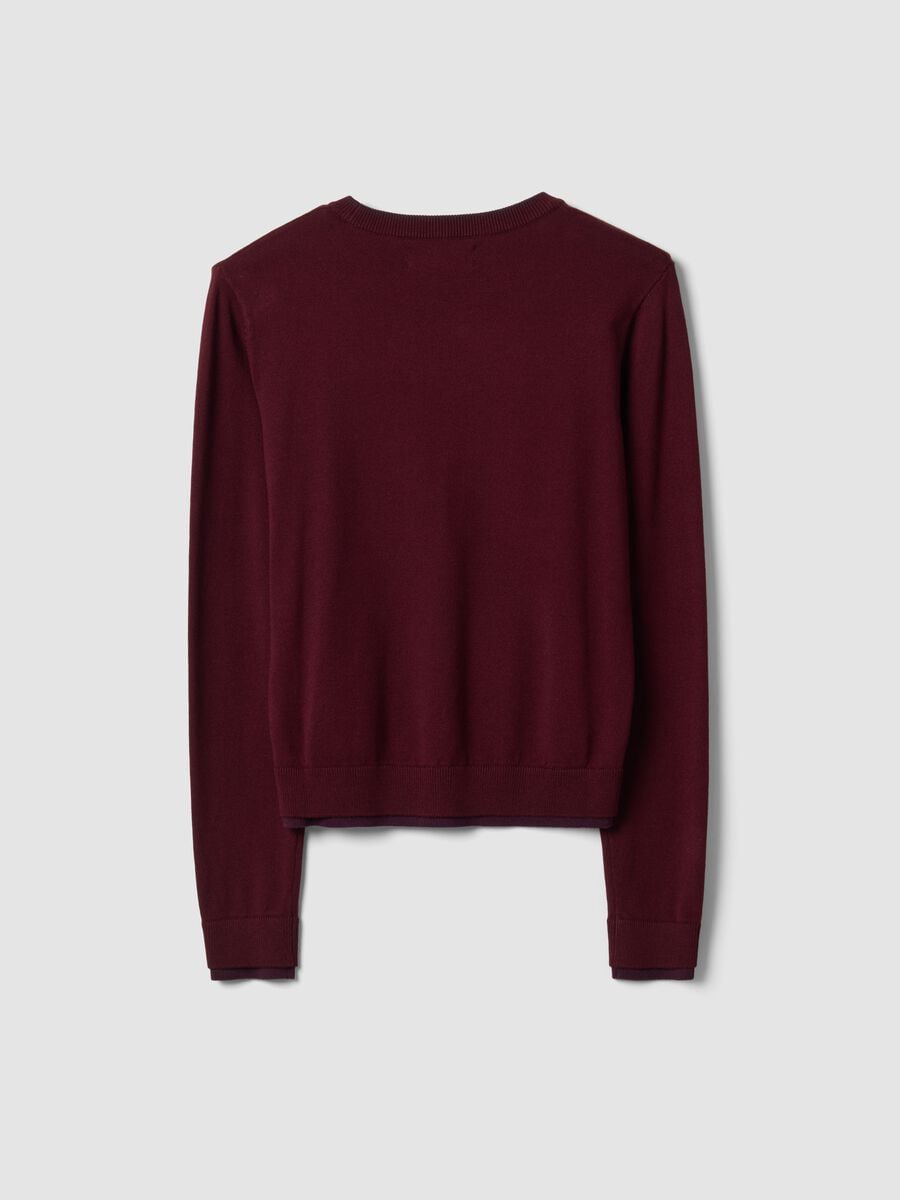 Maglia rossa in misto viscosa a maniche lunghe_5