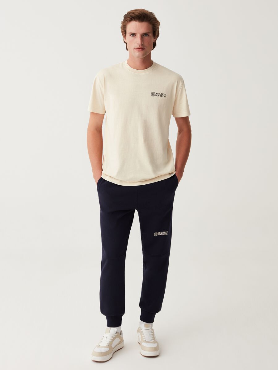 Joggers in felpa con coulisse e stampa_0