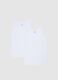 Twin pack of white cotton vests for boys, regular fit_0