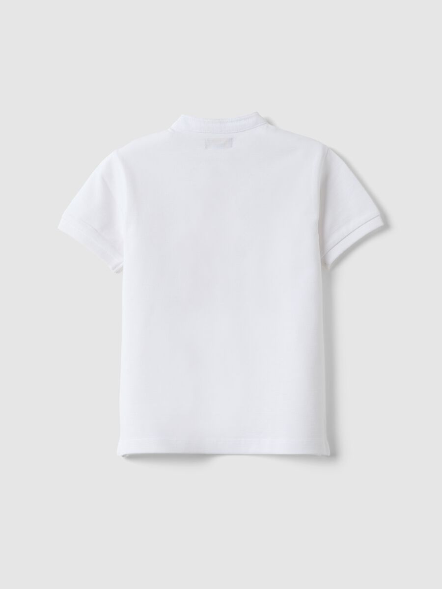 Polo in puro cotone bianca da bambino regular fit_1