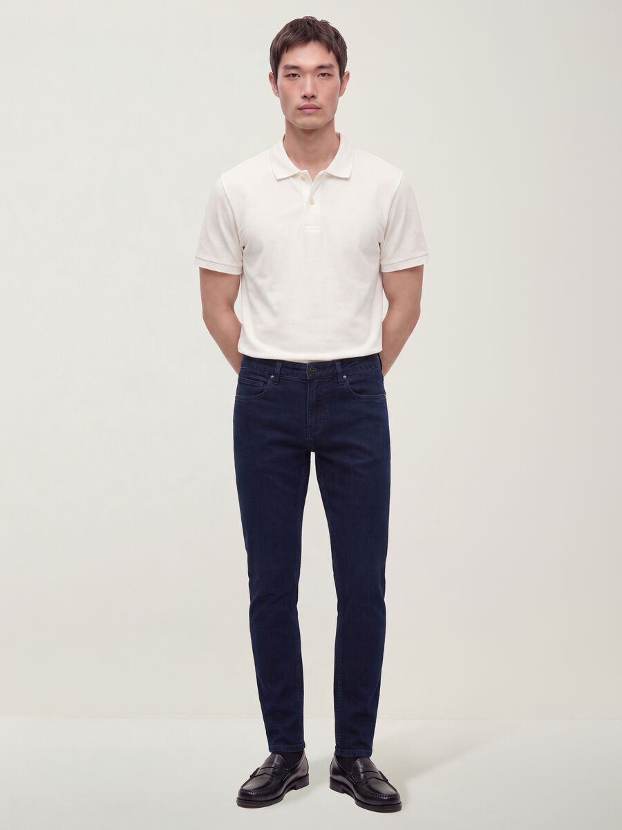 Skinny fit stretch cotton denim jeans_0