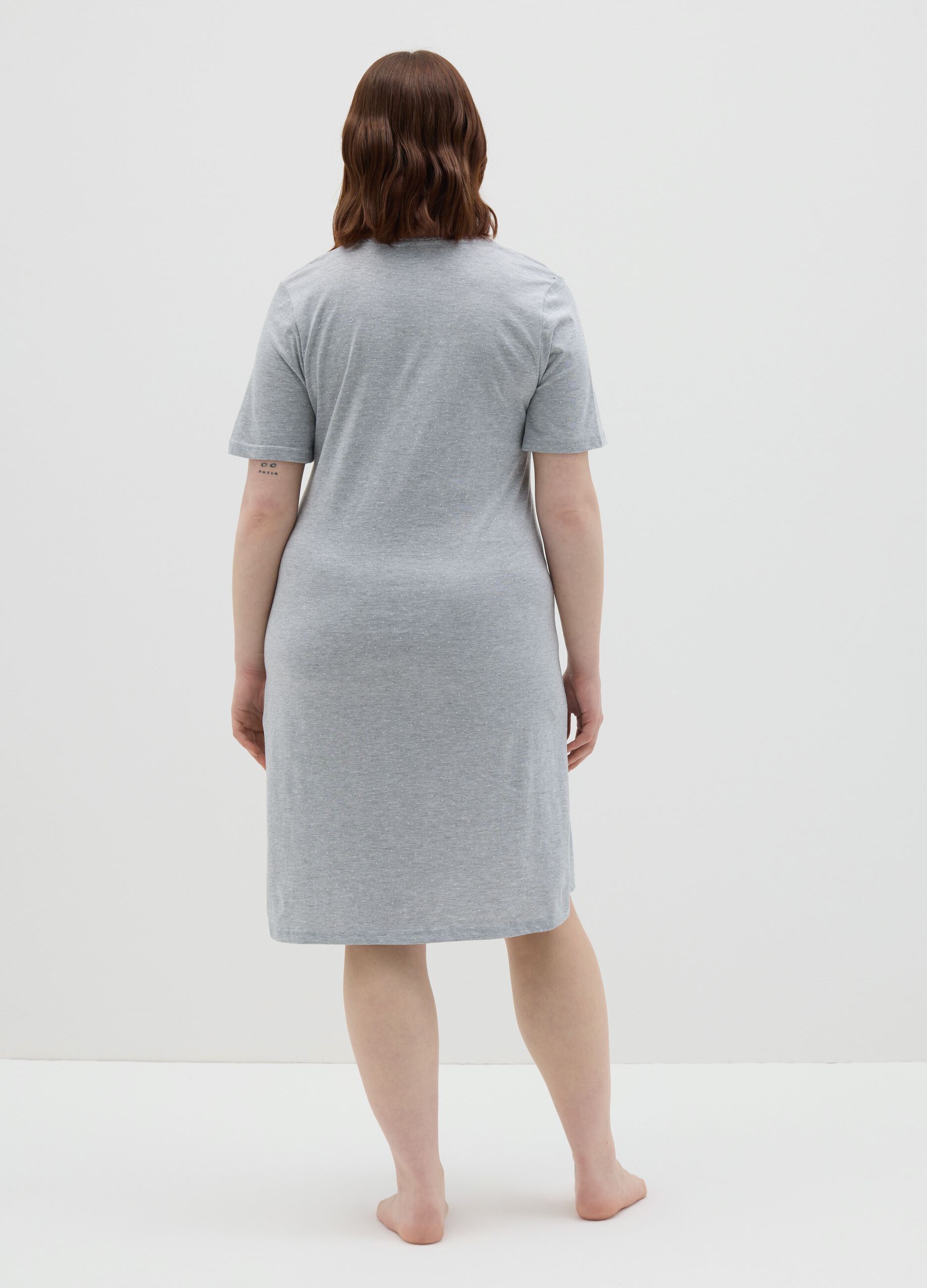 Micro polka dot nightdress with detail