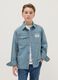 Light blue pure cotton shirt with oversized fit for boys_0
