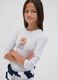Grey stretch organic cotton T-shirt with ribbed neckline and cat print_1