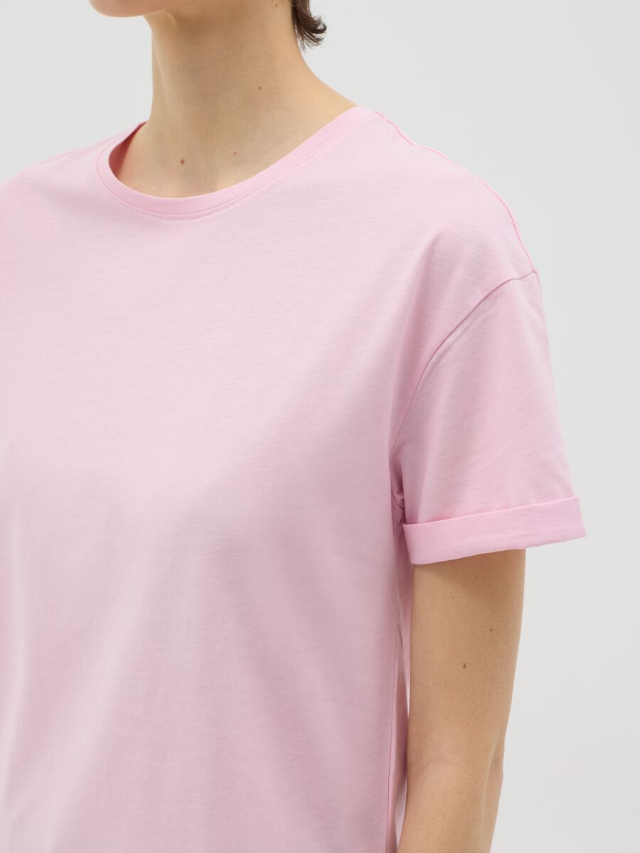 T-shirt in cotone boxy fit rosa_3