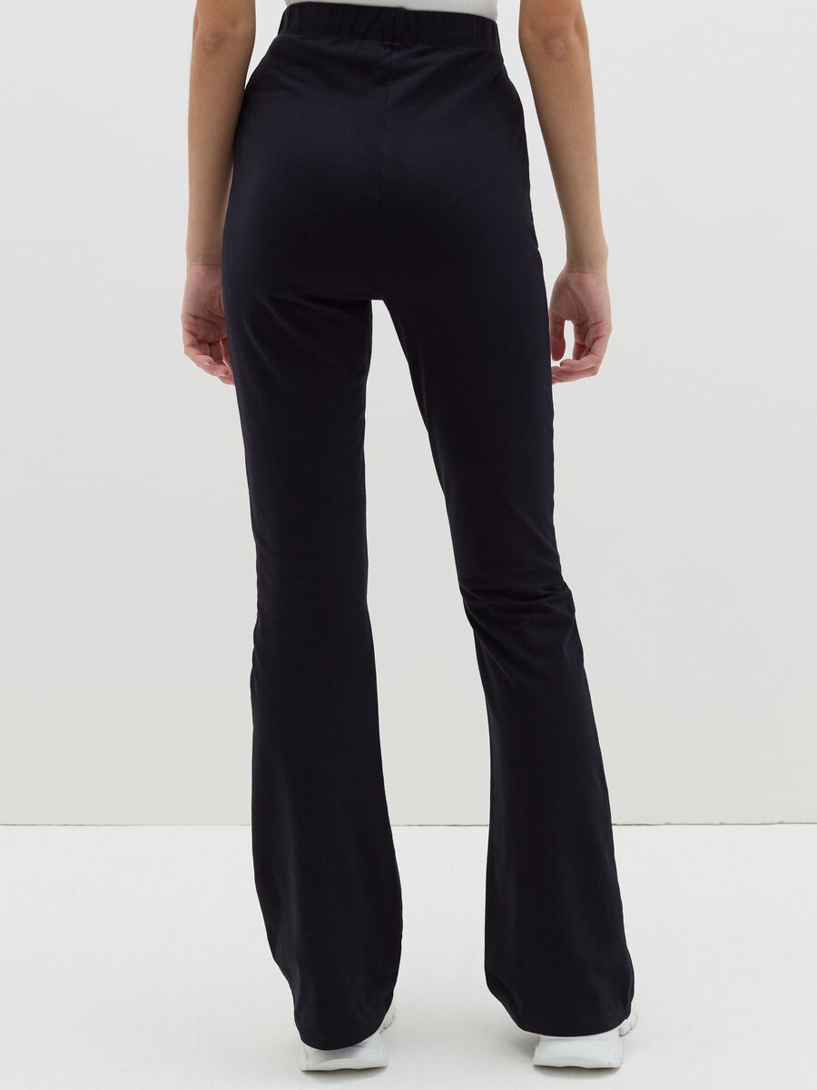 Flare-fit leggings in stretch cotton_3