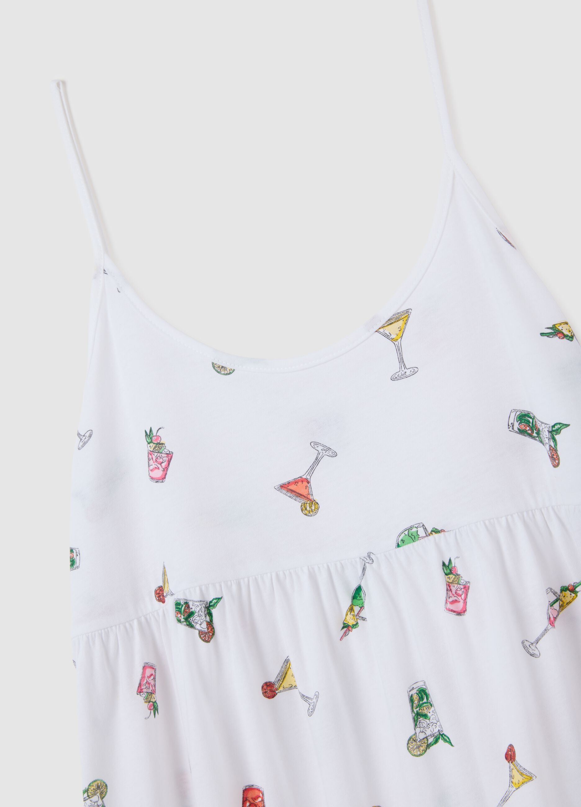 Camicia da notte da donna in puro cotone bianco