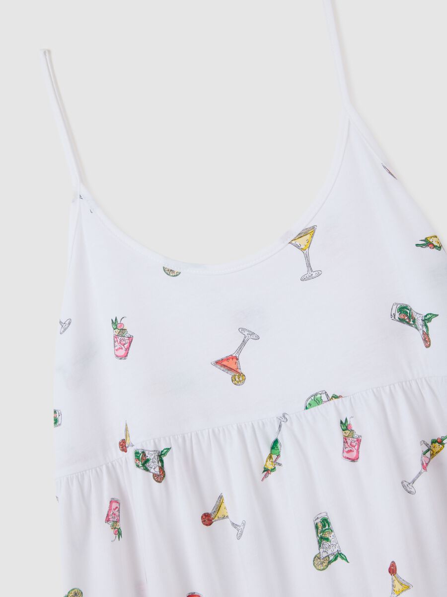 Camicia da notte da donna in puro cotone bianco_5