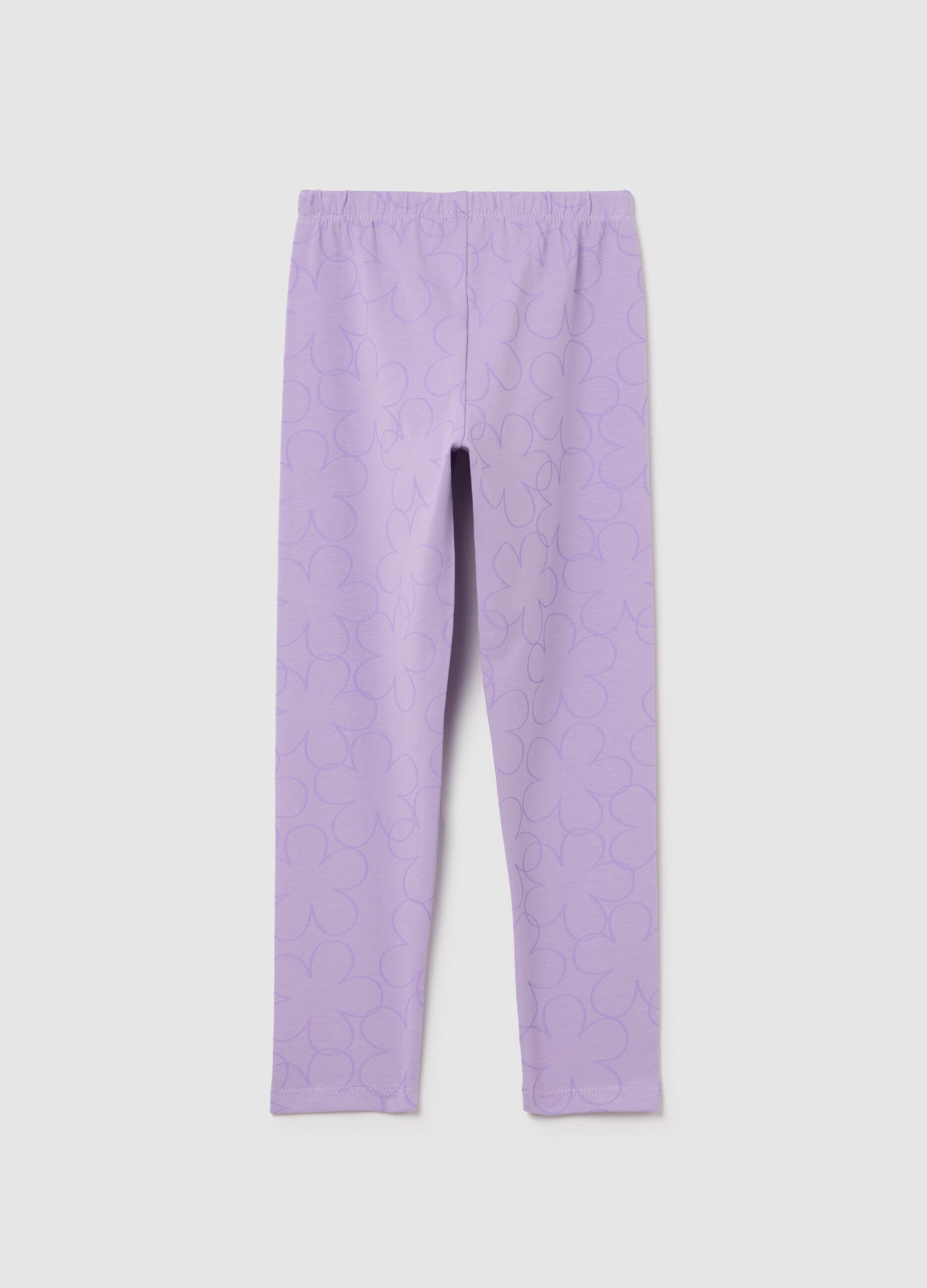 Printed stretch cotton leggings