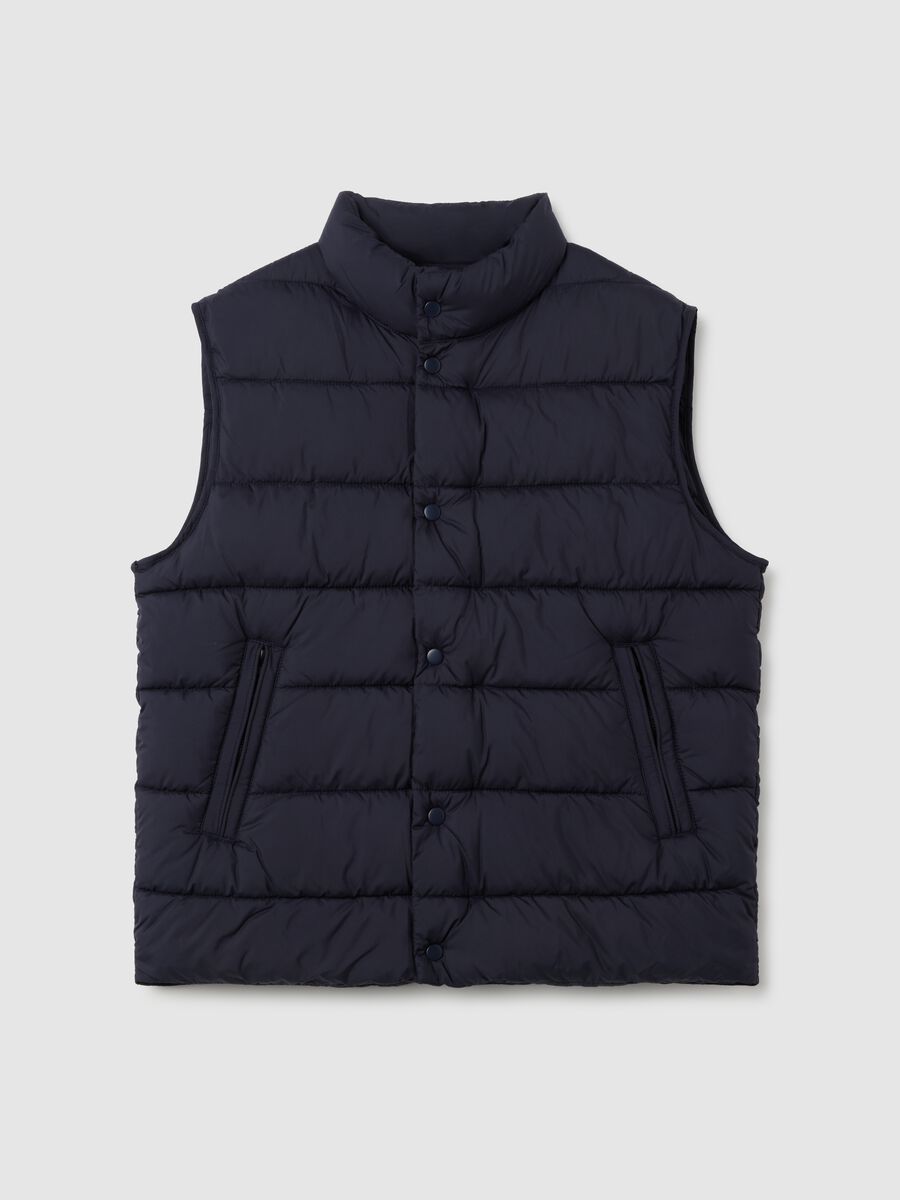 Blue Quilted Vest with Zip_4