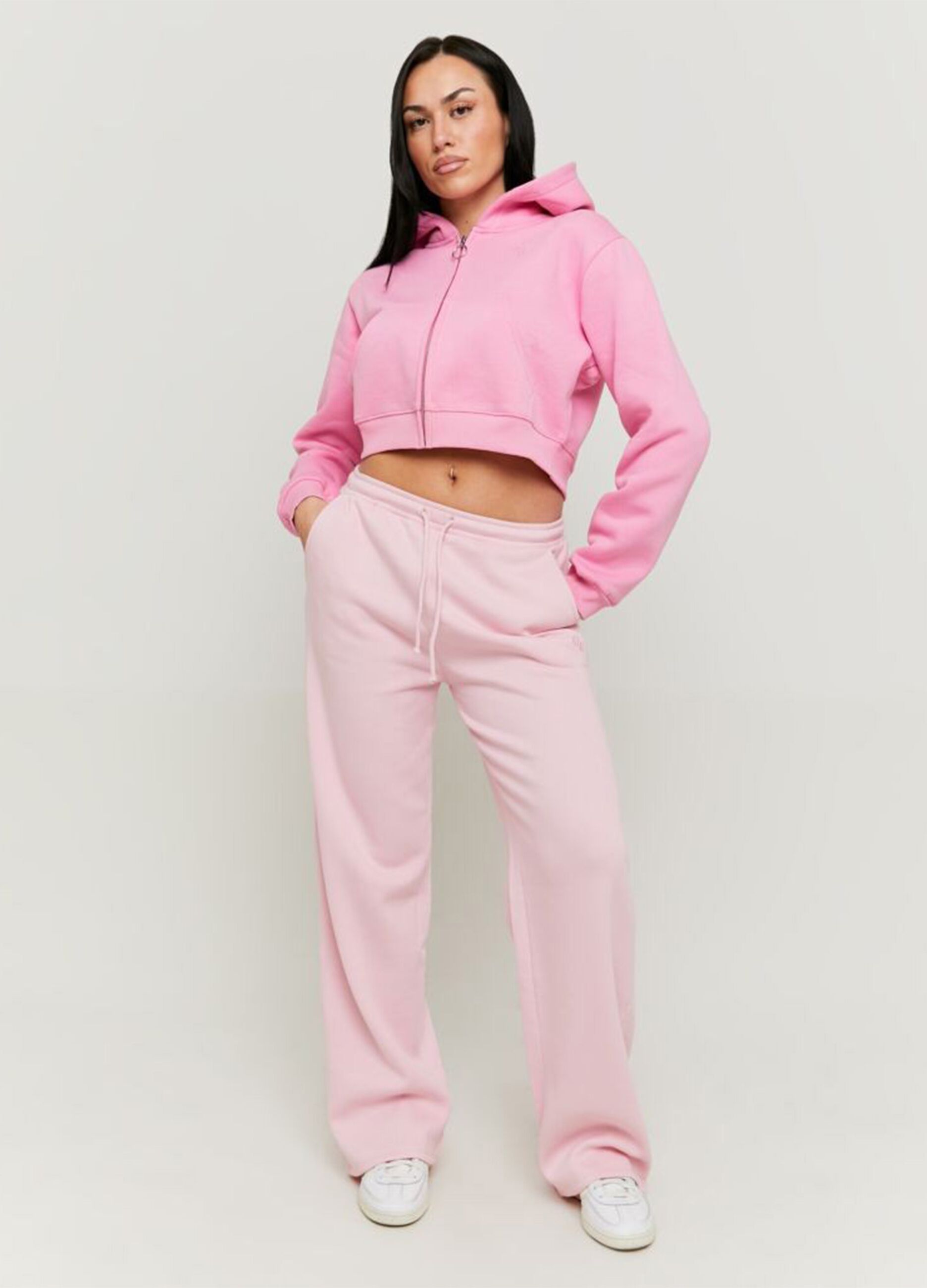 Women's pink cotton blend sporty set