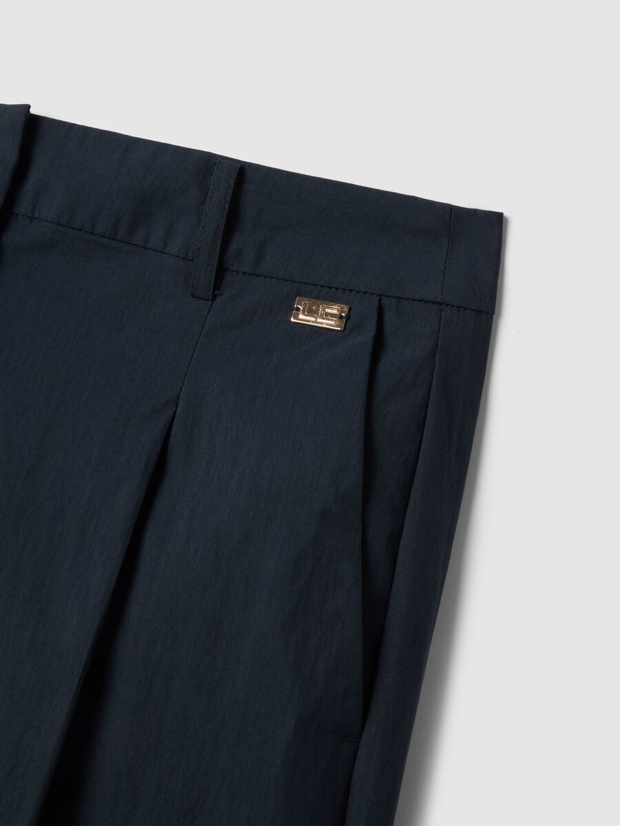 Pantaloni in misto cotone blu straight fit_5