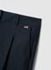 Blue cotton blend straight fit trousers_5