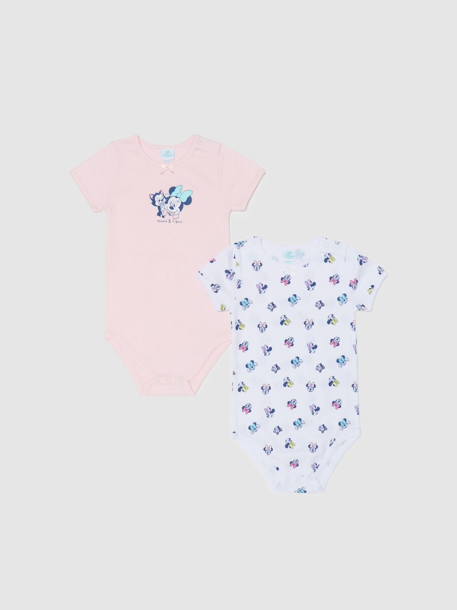 Two-pack cotton bodysuits with Mickey Mouse and Figaro print_0