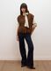 Gilet arancione in misto lana con bottoni_1