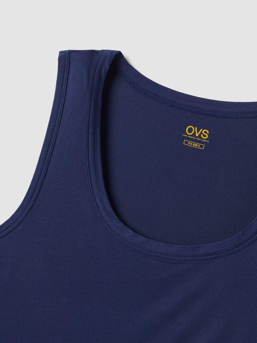 Blue stretch viscose vest top_5