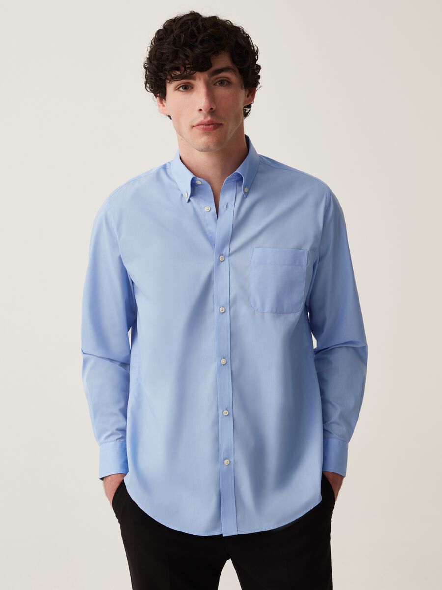 Regular-fit easy-iron shirt with pocket_1