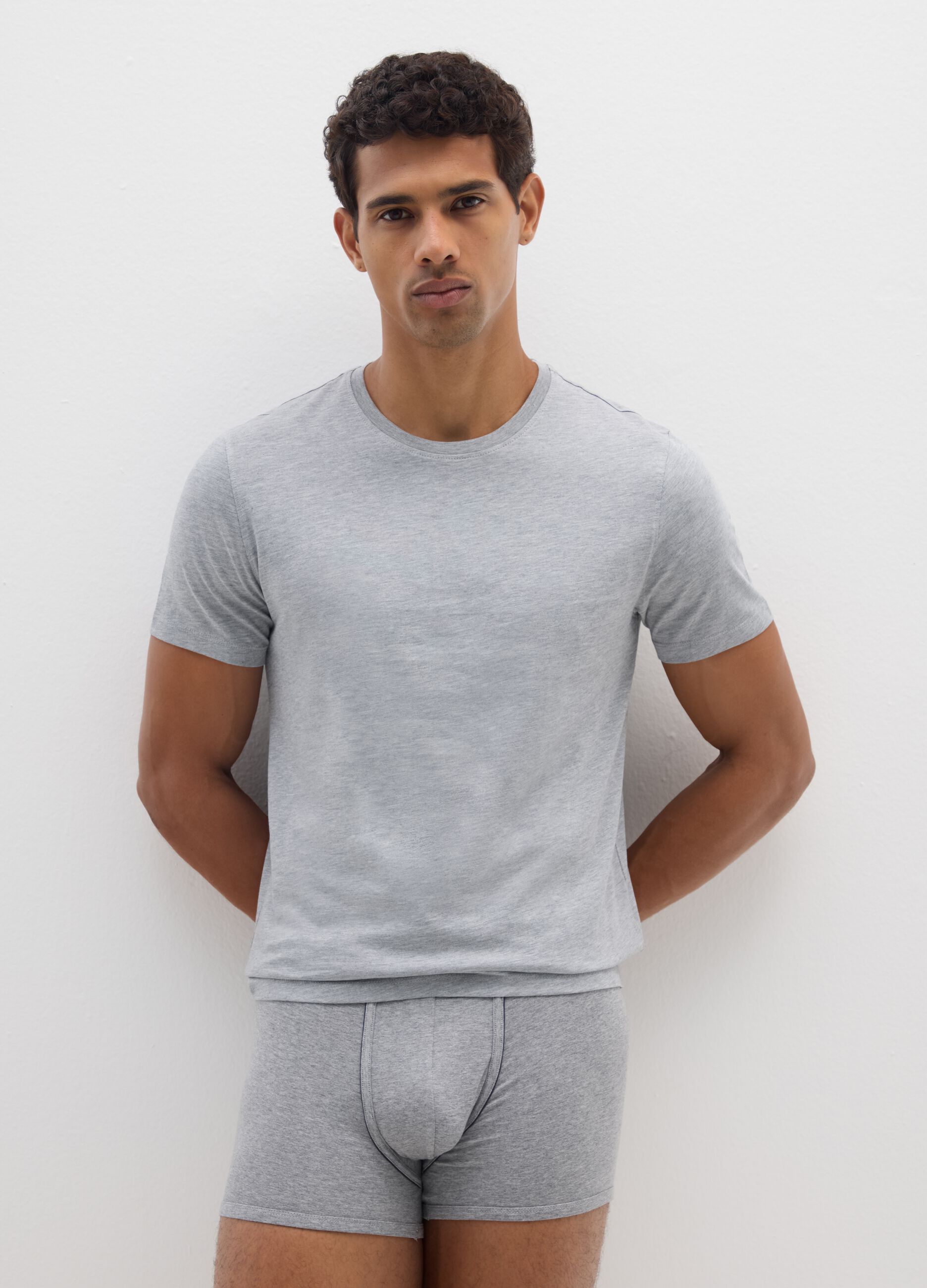 Two-pack stretch cotton grey boxers