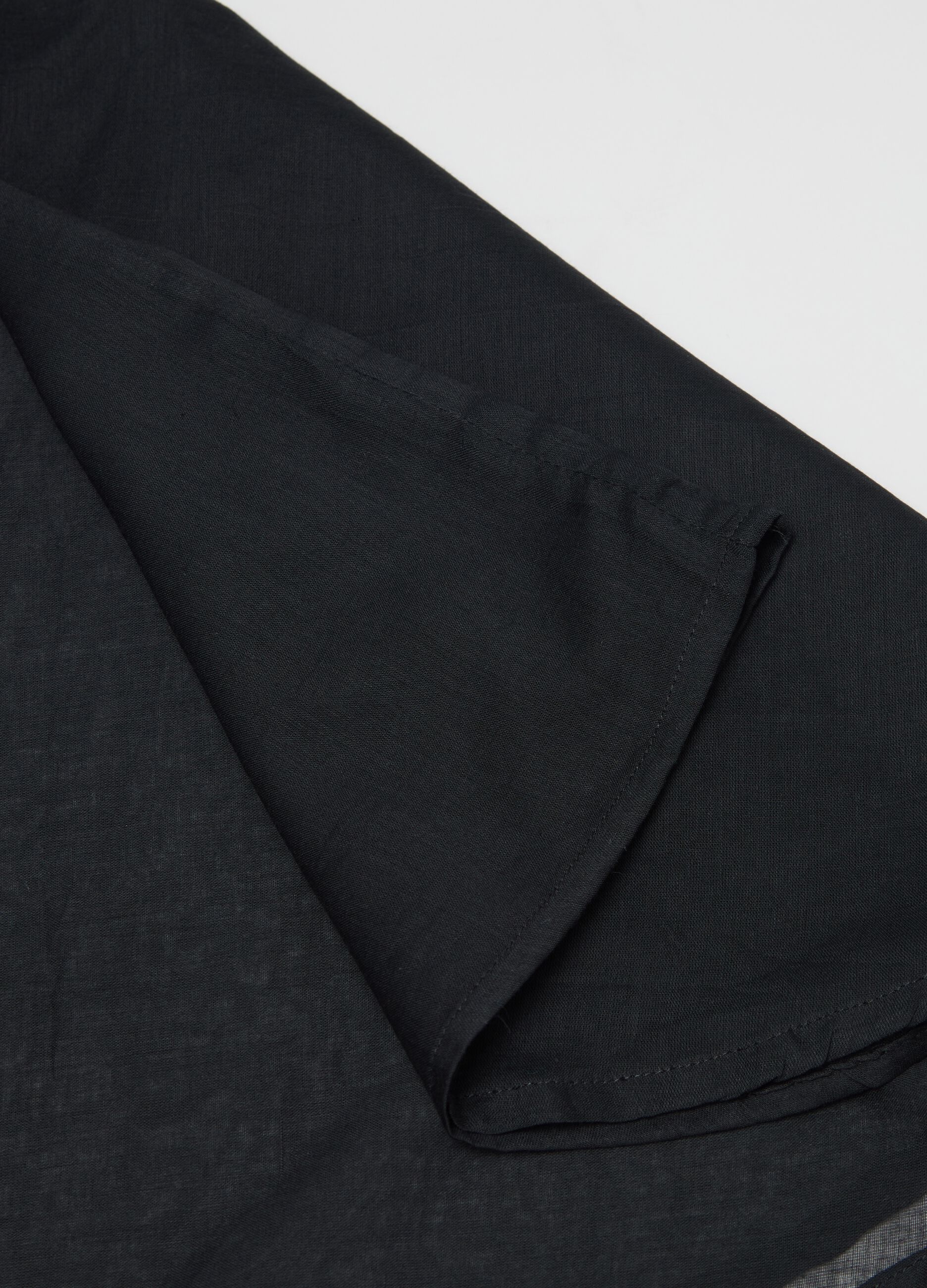 Women's black beach cover-up in 100% cotton with regular fit