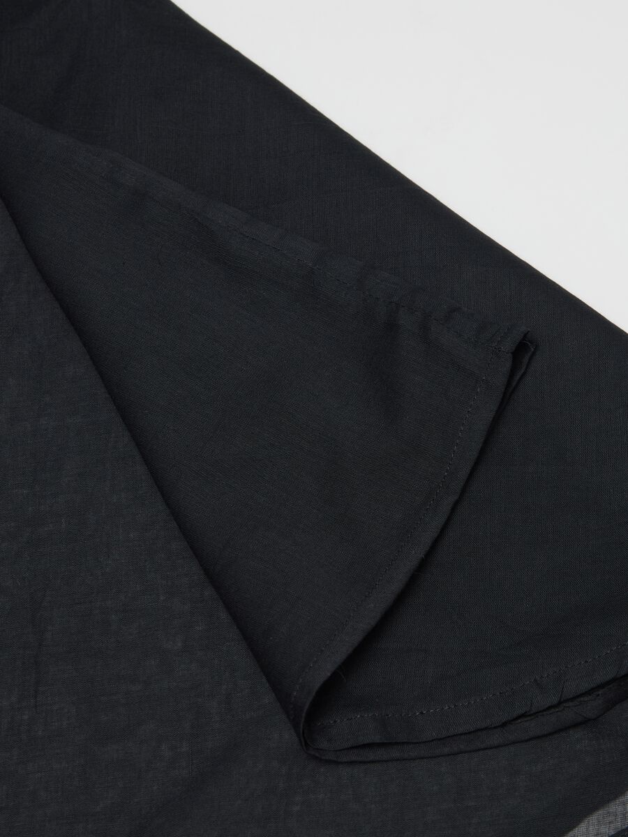 Women's black beach cover-up in 100% cotton with regular fit_2