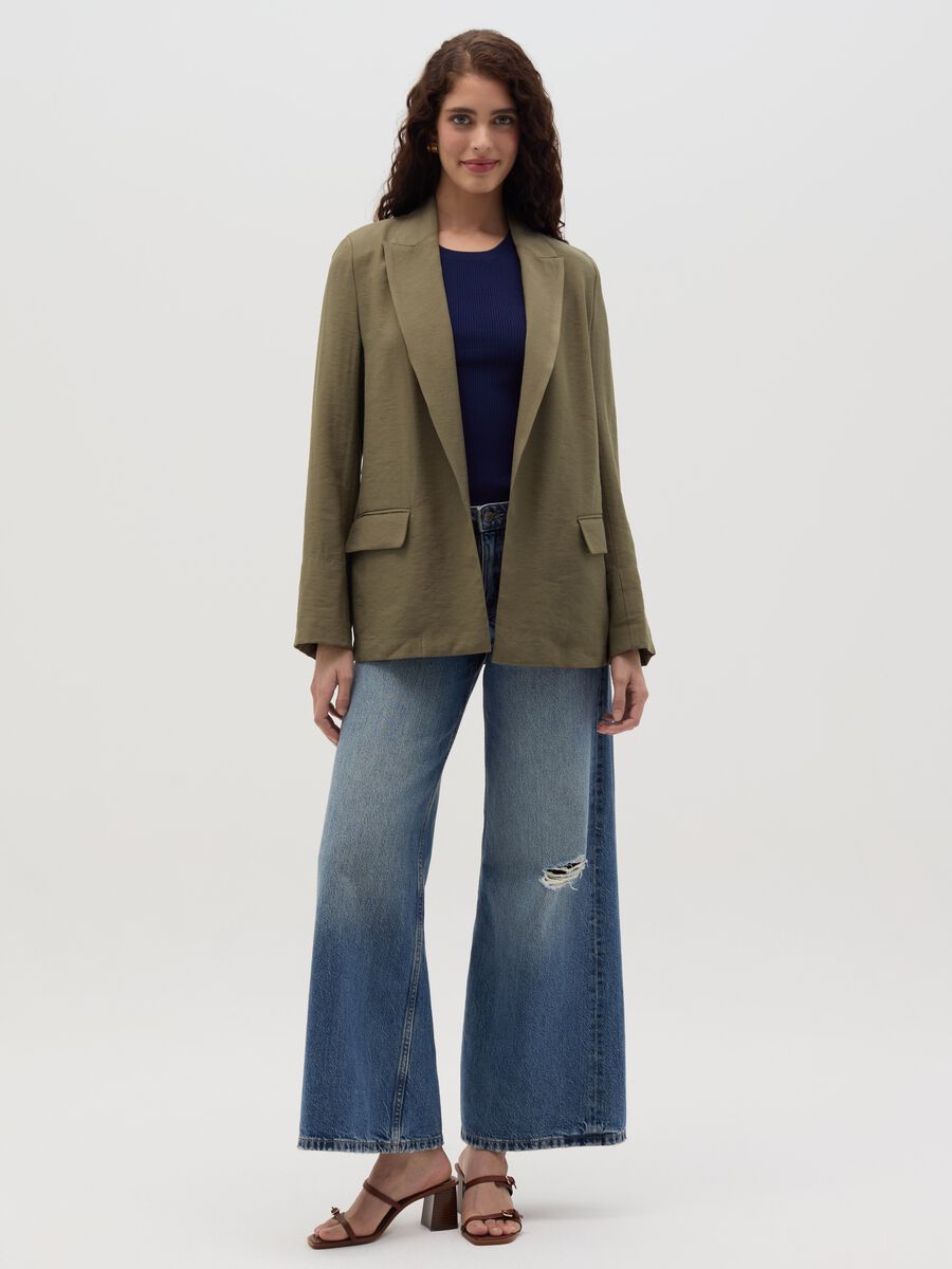 Open blazer in crêpe_1