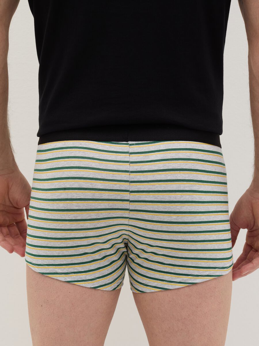 Midi boxer shorts in stretch cotton with pattern._3
