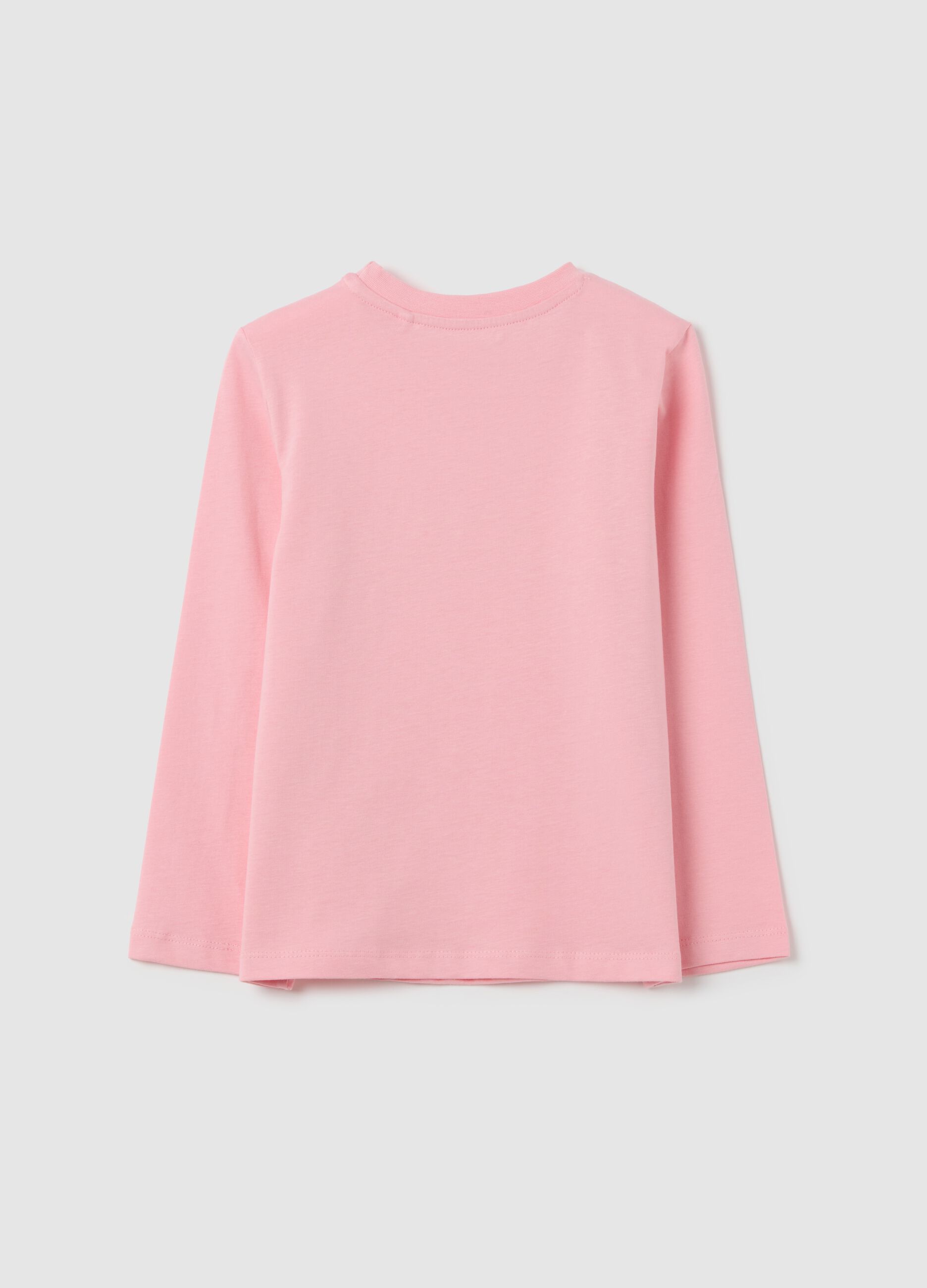 Girls' pure cotton pink regular fit top with print