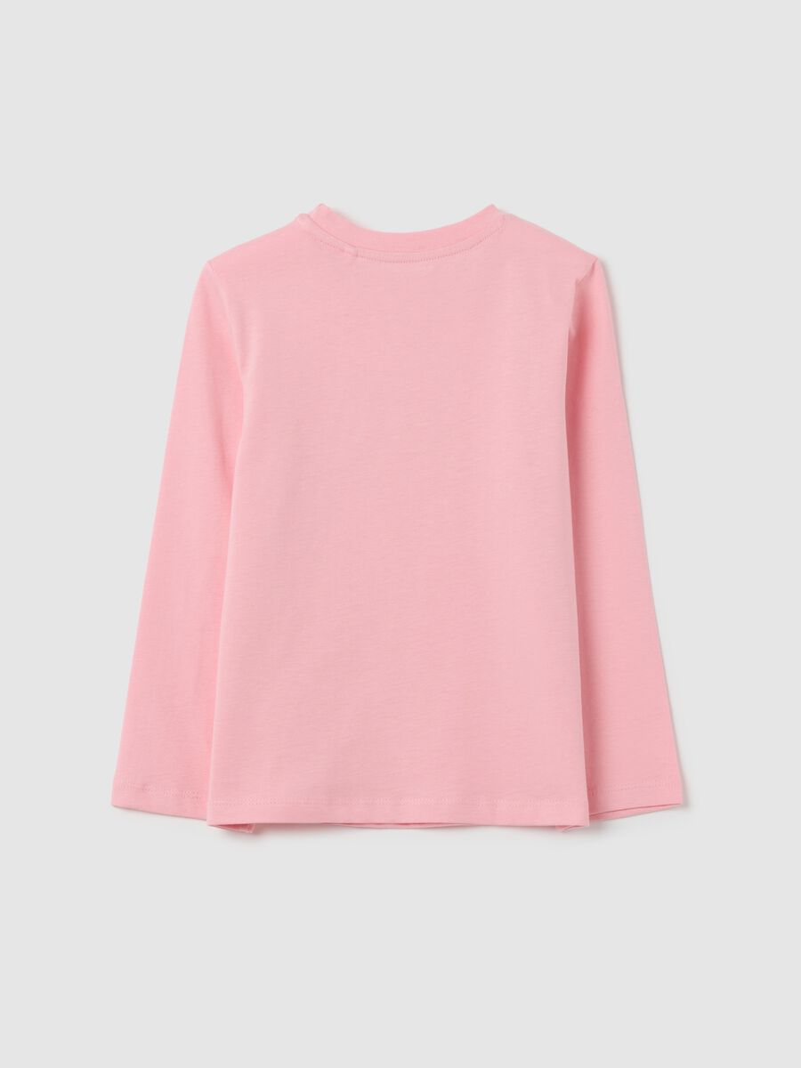 Girls' pure cotton pink regular fit top with print_1