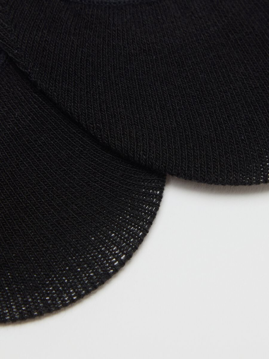 Three-pack black shoe liners in stretch cotton_2