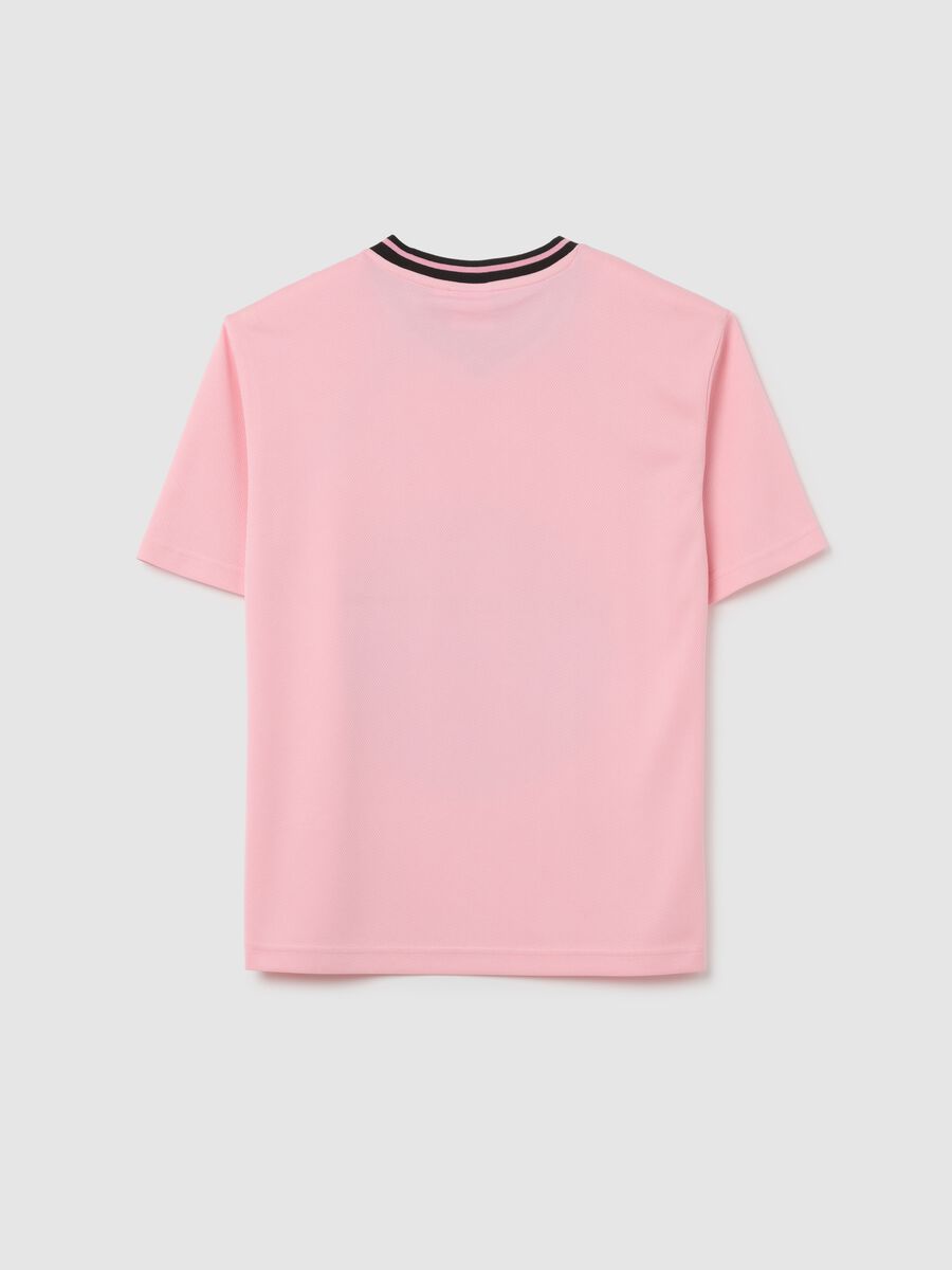 Boys' Pink Regular Fit Sports Shirt with Miami Logo_4