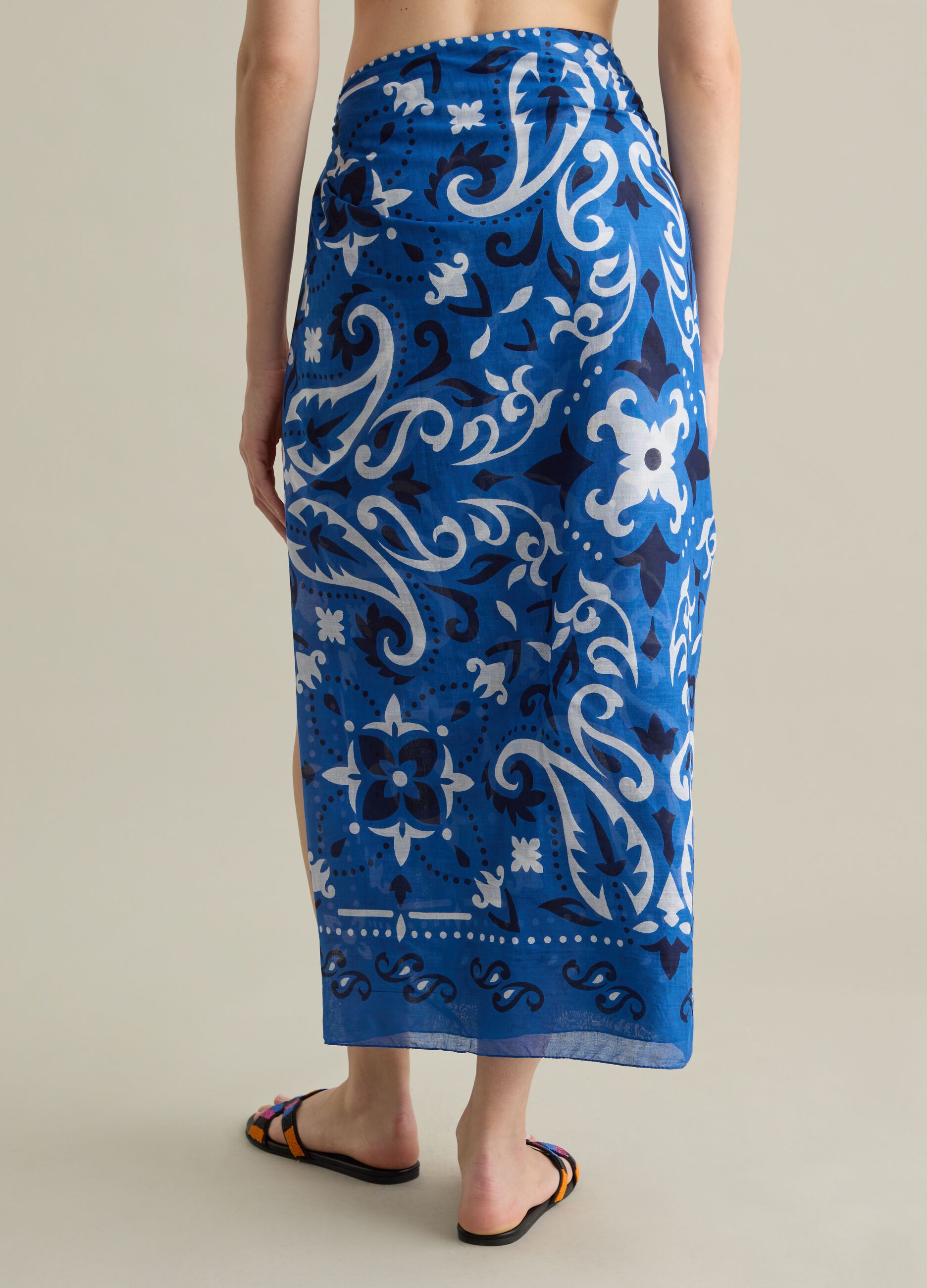 Blue Patterned Piombo Sarong