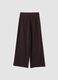 Pantaloni formali marroni in viscosa elasticizzata con cintura_7
