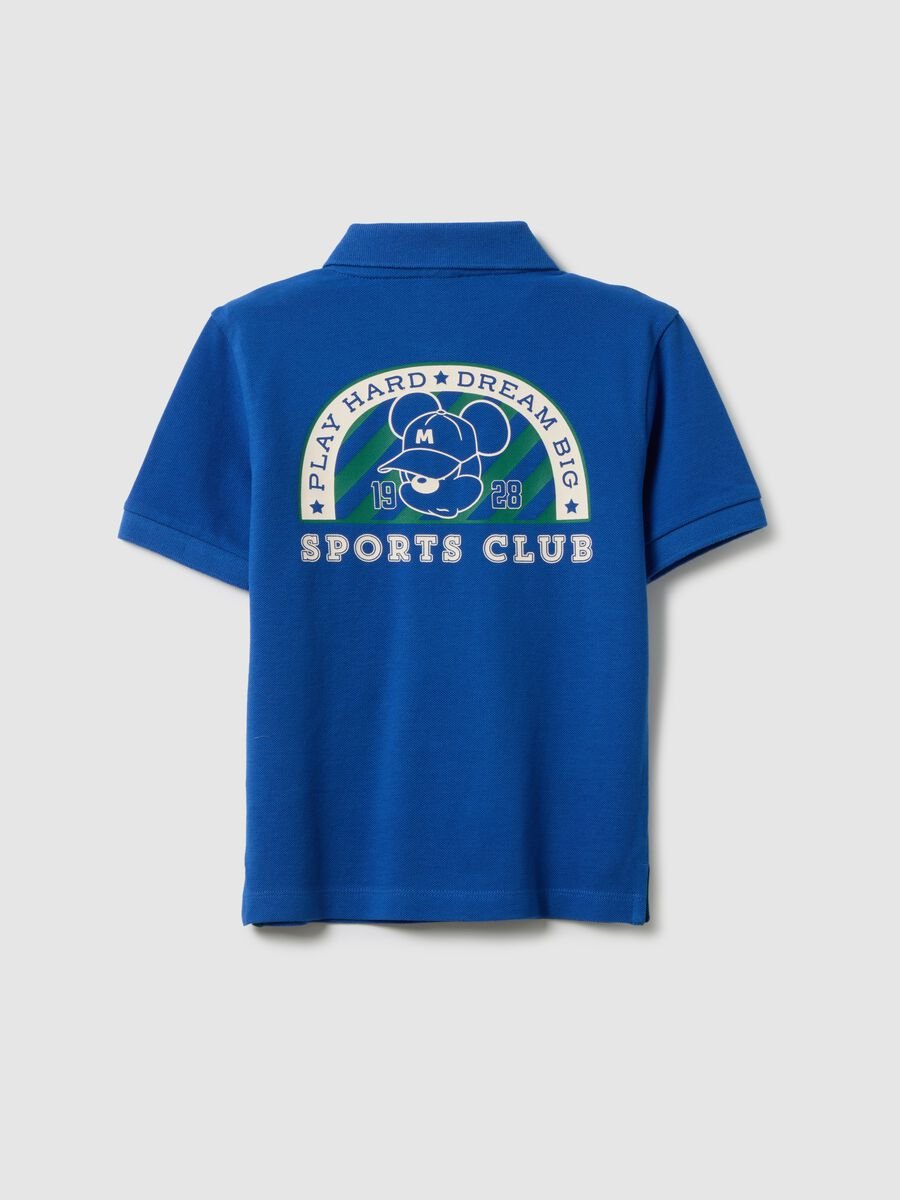 Children's blue polo shirt in pure cotton, regular fit with Disney print_1