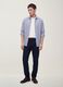 Pantaloni chino blu in twill di cotone elasticizzato slim fit_4