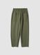 Green stretch-cotton trousers with elasticated waistband, regular fit_4
