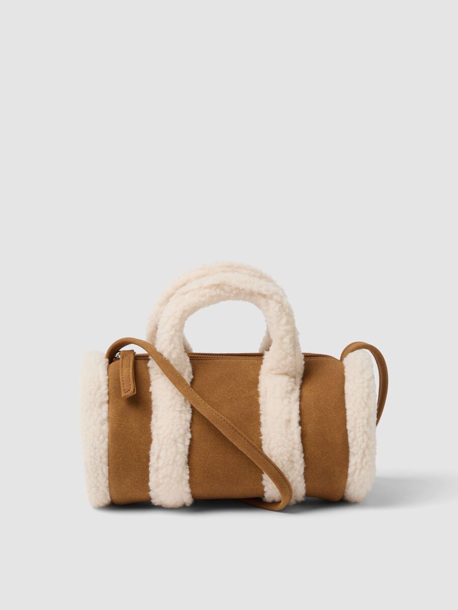 Brown bag with teddy-effect details_0