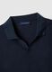 Blue regular fit linen-cotton blend polo_5