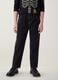 Black cotton and viscose blend joggers with elasticated waistband for boys_1