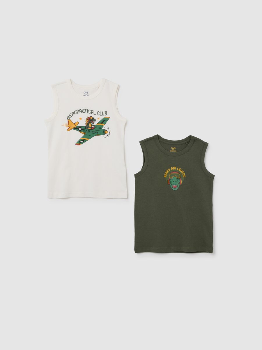 Multicolour Pure Cotton Regular Fit Kids' Vests with Prints_0