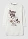 Cream white pure cotton nightshirt with Peanuts print_4