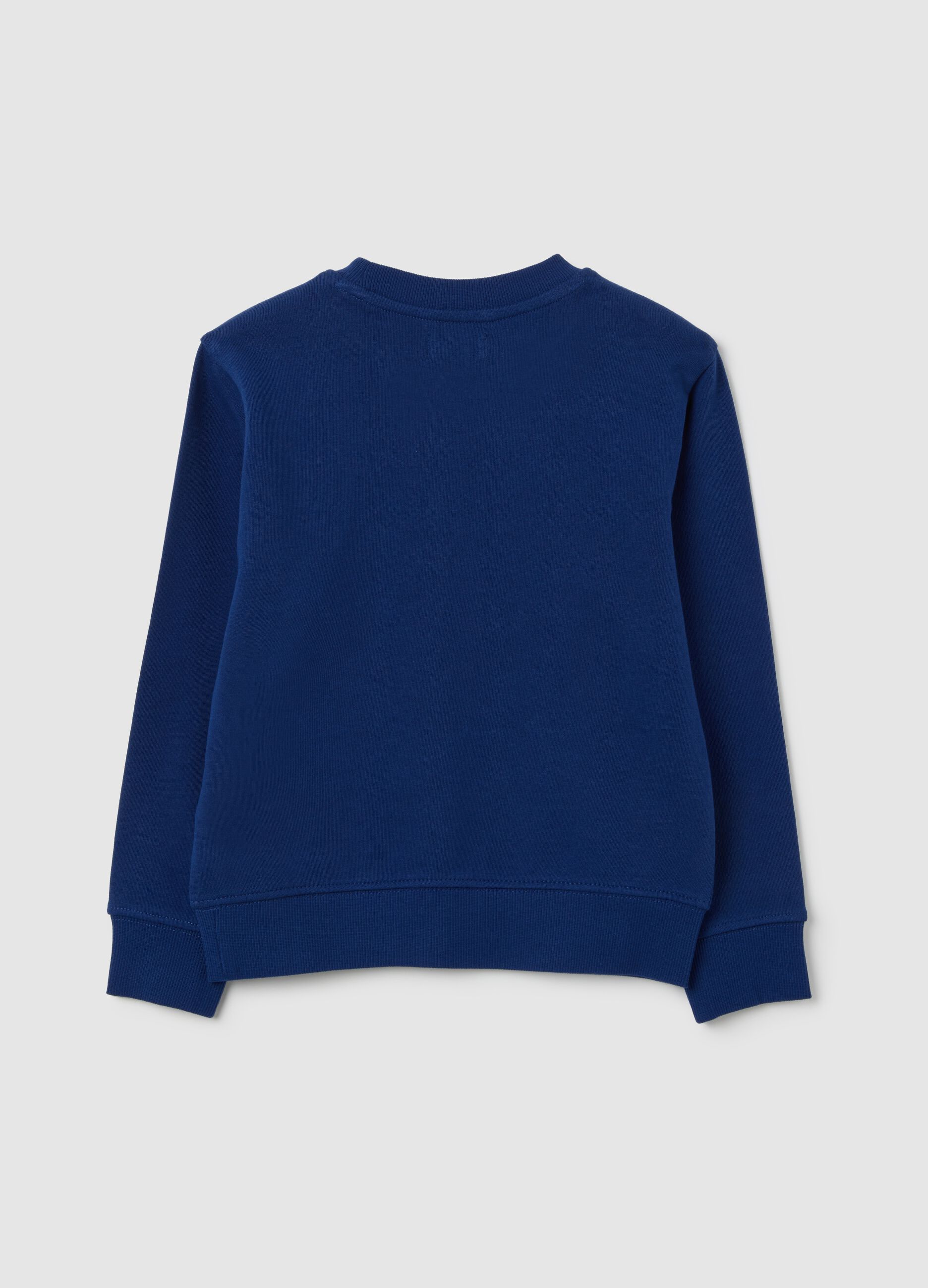 Kids' sweatshirt in pure blue cotton