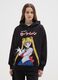 Black regular fit cotton blend sweatshirt with Sailor Moon print_0