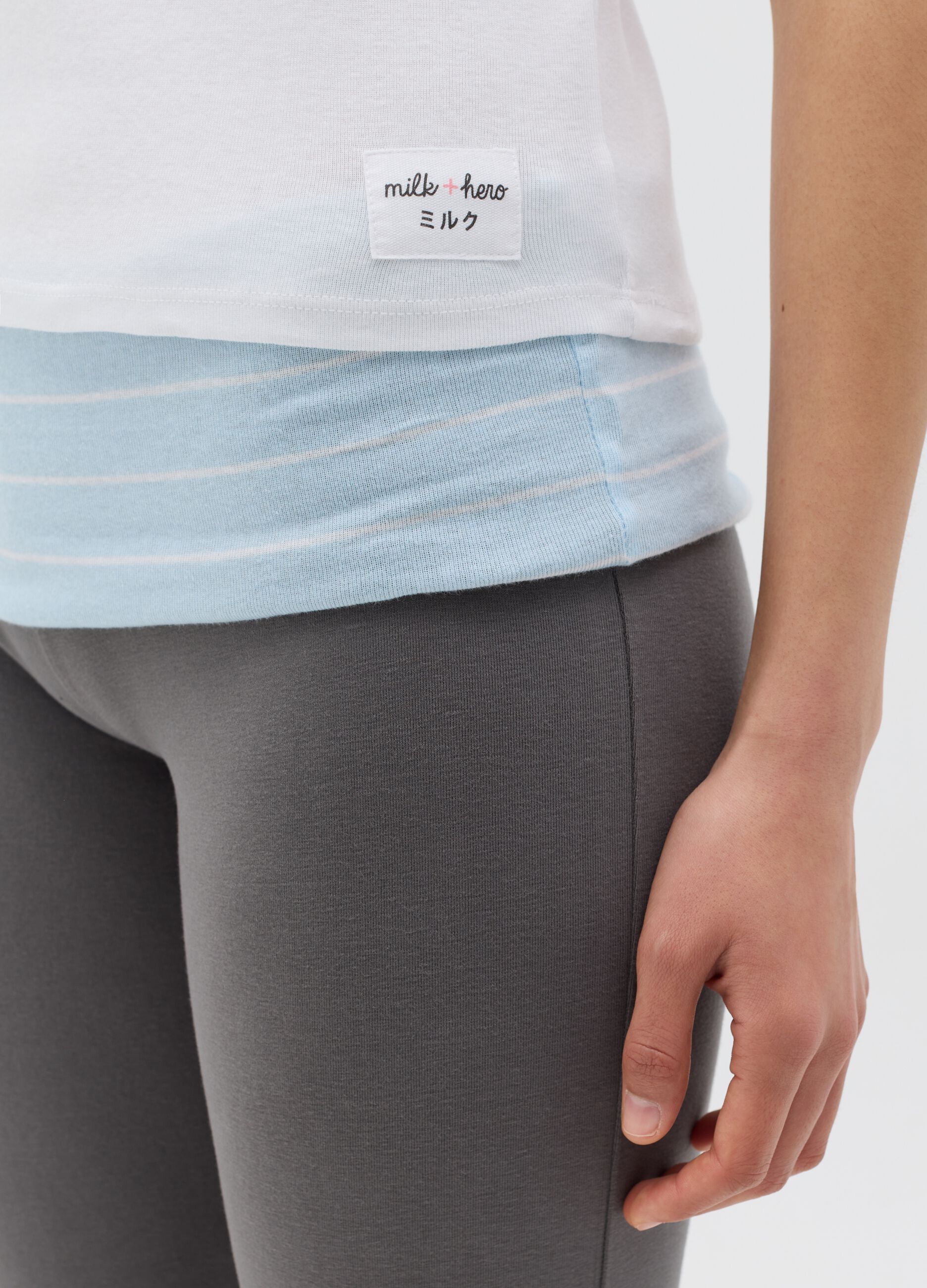 White slim-fit T-shirt in cotton