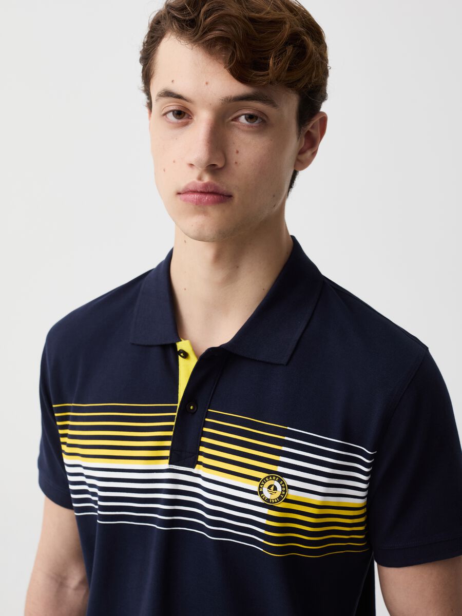 Navigare Sport polo shirt with striped print_2