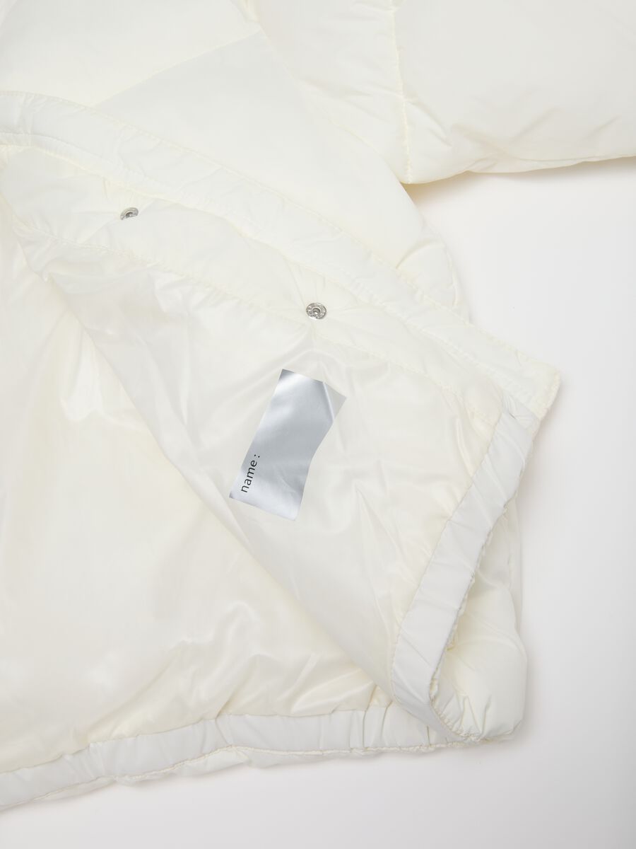 White Iconic Puffer Girls' Jacket with Hood_2