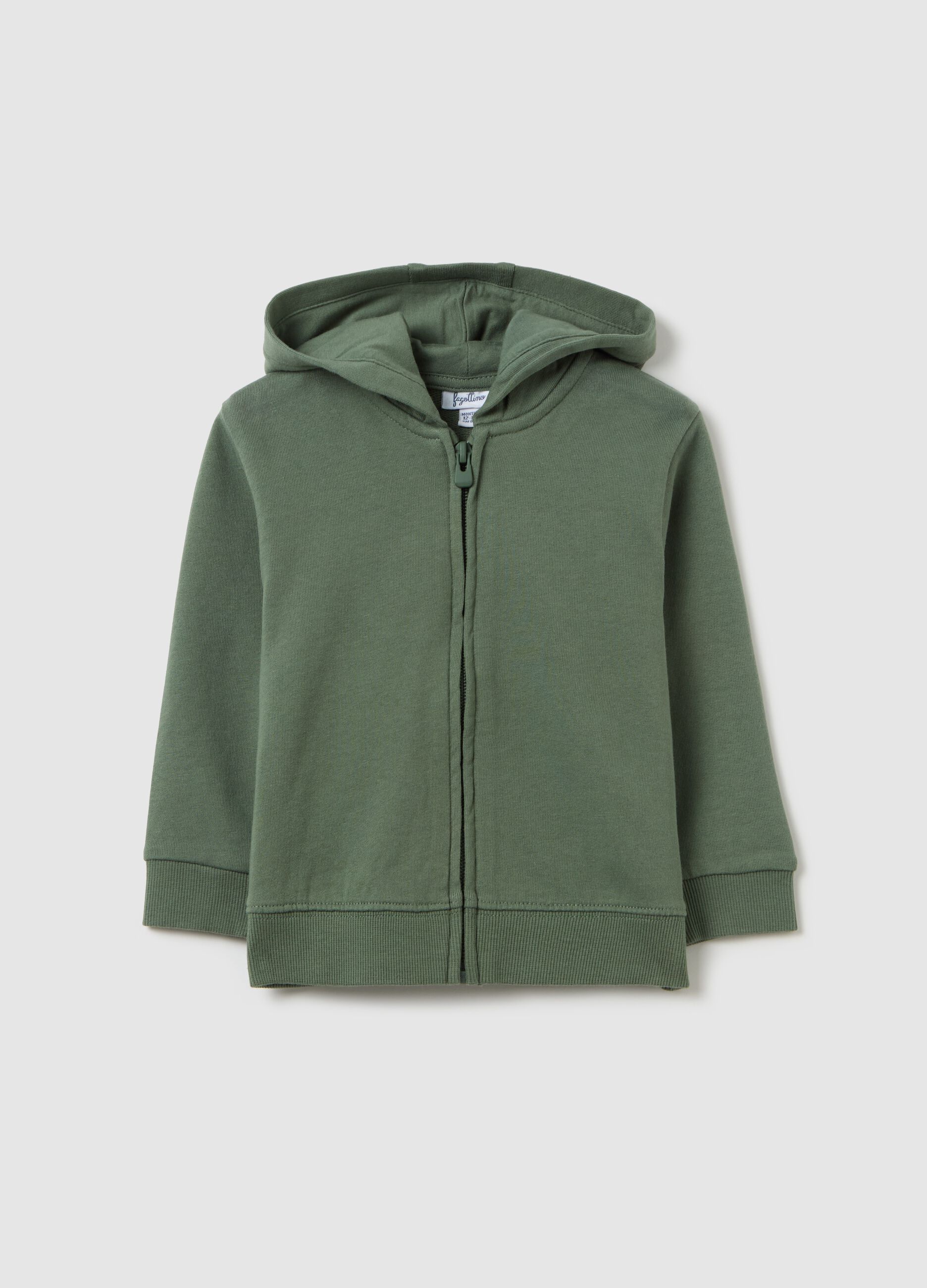 Full-zip sweatshirt in French terry with hood