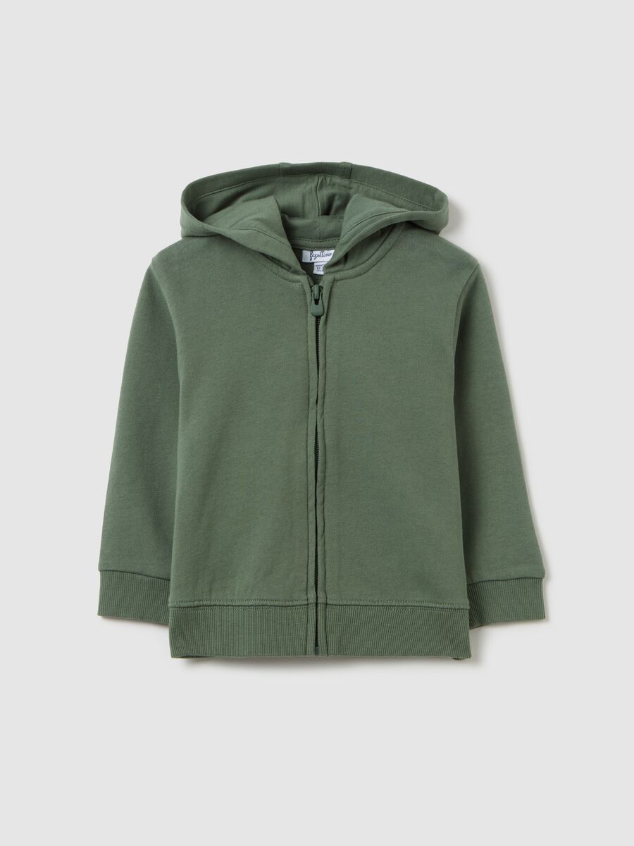 Full-zip sweatshirt in French terry with hood_0