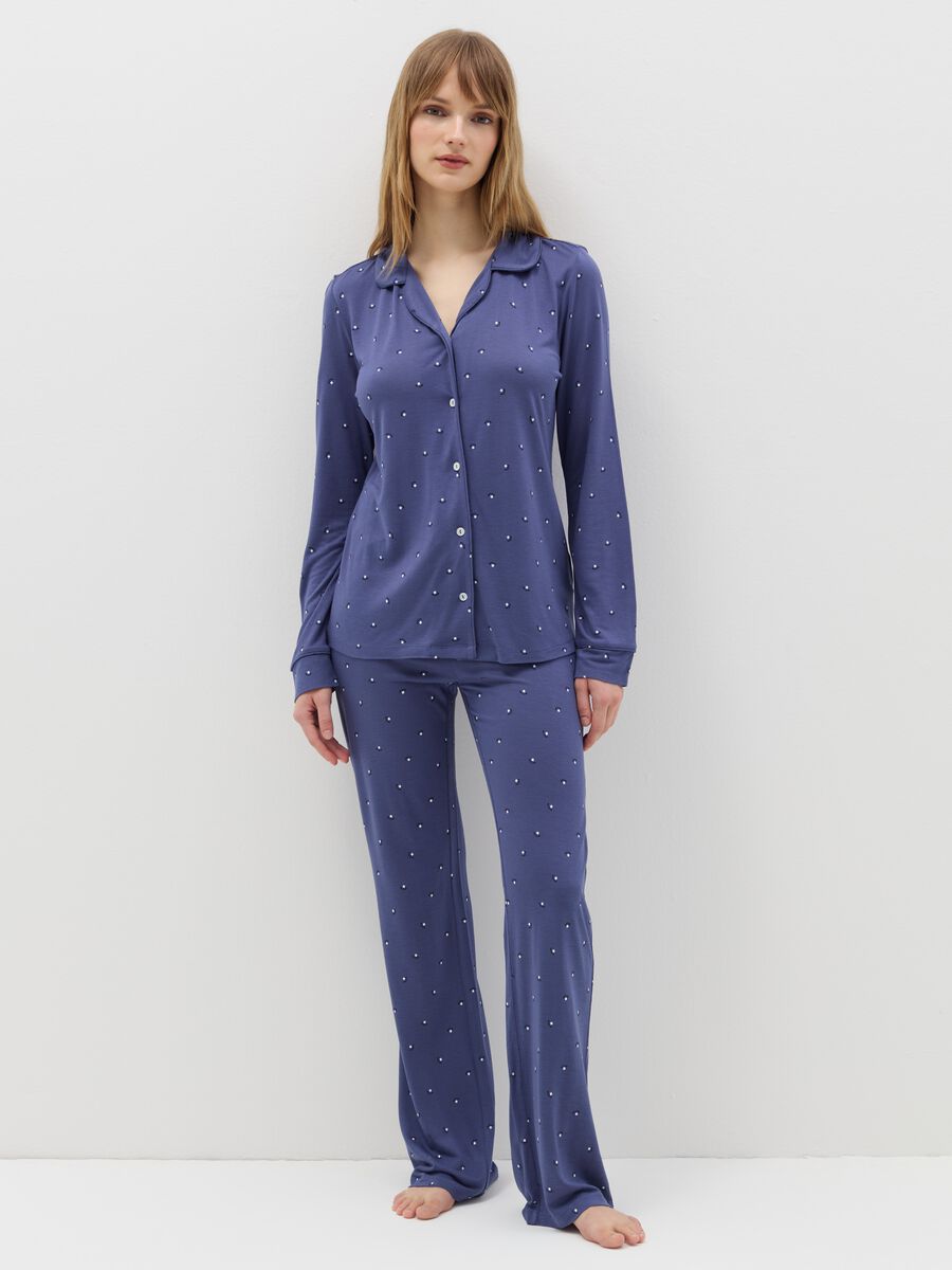 Pyjama top with micro print_0