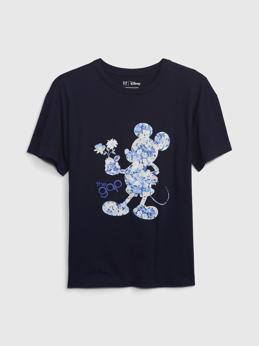 T-shirt con stampa Disney Topolino e ricamo logo_0
