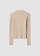 Beige ribbed viscose-blend top with high neck_6